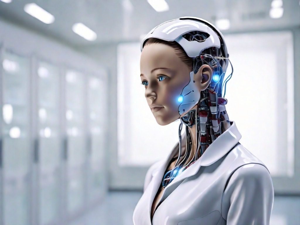 Futuristic AI healthcare robot