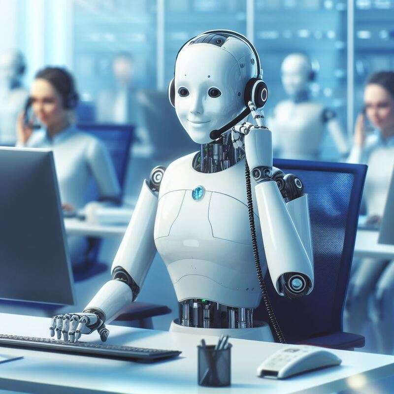 AI as a customer service worker in office