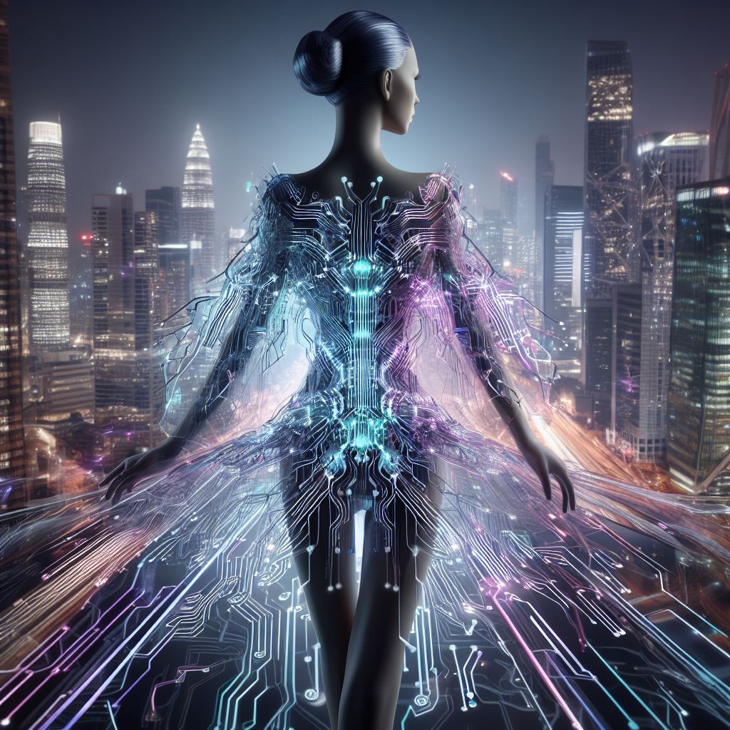 Girl in futuristic dress